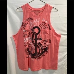 NWOT Wound Up Coral Graphic Tank Top